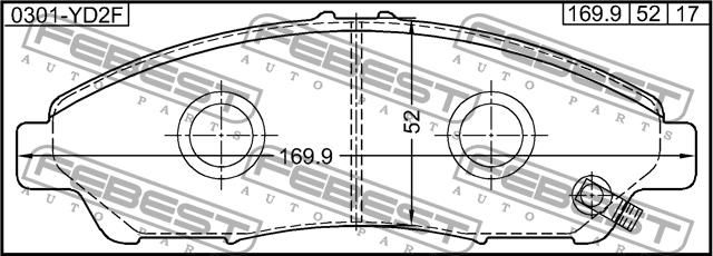 Febest 0301-YD2F Brake Pad Set, disc brake 0301YD2F: Buy near me at 2407.PL in Poland at an Affordable price!