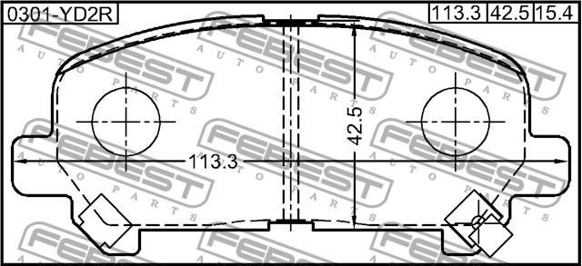 Febest 0301-YD2R Brake Pad Set, disc brake 0301YD2R: Buy near me in Poland at 2407.PL - Good price!