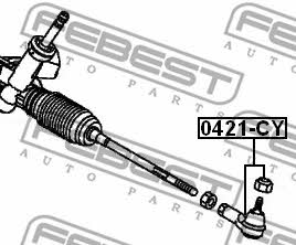 Tie rod end Febest 0421-CY