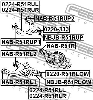 Опора кульова Febest 0220-R51RLOW