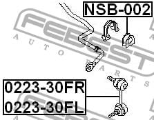 Łącznik stabilizatora przedniego lewy Febest 0223-30FL
