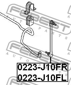 Łącznik stabilizatora przedniego lewy Febest 0223-J10FL