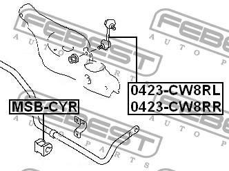 Łącznik stabilizatora tylnego lewy Febest 0423-CW8RL