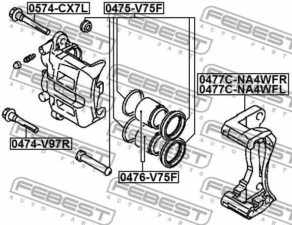 Febest Front brake caliper piston – price 26 PLN