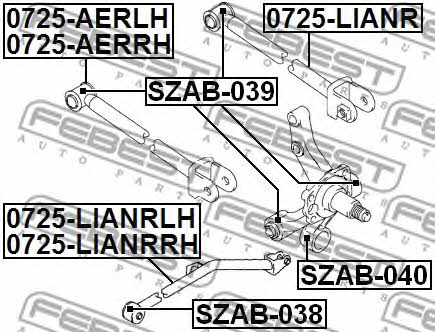 Сайлентблок задней цапфы Febest SZAB-039