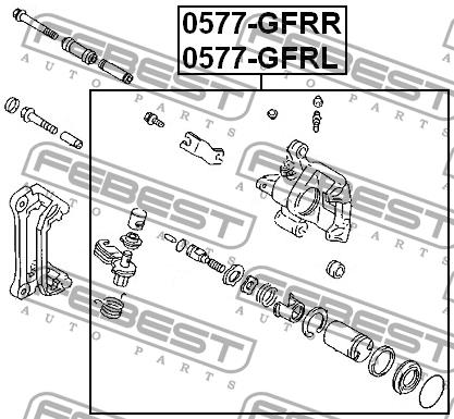 Суппорт тормозной задний левый Febest 0577-GFRL