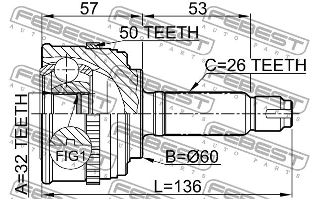 Febest CV joint – price 251 PLN