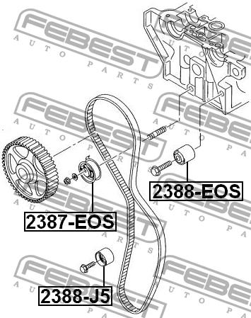 Spannrolle, zahnriemen Febest 2388-J5