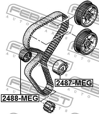 Febest Tensioner pulley, timing belt – price 51 PLN