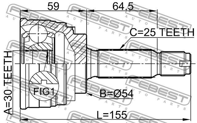 Febest CV joint – price 182 PLN