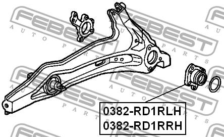 Ступица колеса задняя правая Febest 0382-RD1RRH