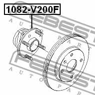 Wheel hub with front bearing Febest 1082-V200F