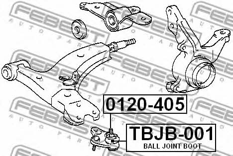 Пильник кульової опори передньої нижньої Febest TBJB-001