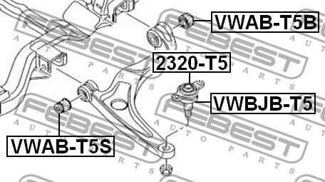 Пильник кульової опори передньої нижньої Febest VWBJB-T5