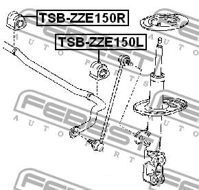Втулка стабілізатора переднього права Febest TSB-ZZE150R