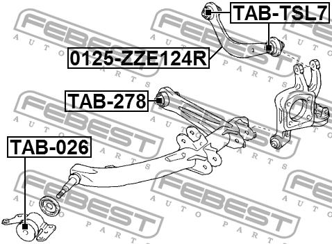 Front lower arm bush, front Febest TAB-026