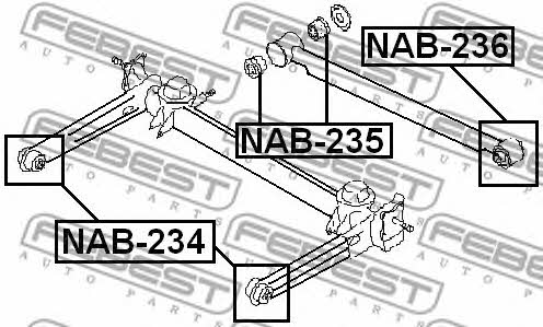 Silentblock am Querlenker hinten Febest NAB-236