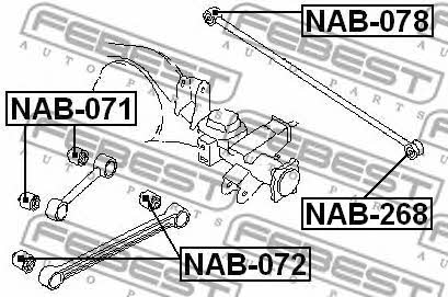 Tuleja tylnego wahacza poprzecznego Febest NAB-268