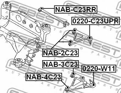 Febest Silent block rear cross link – price 29 PLN