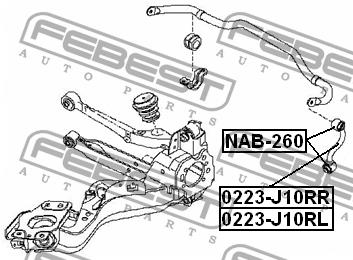 Tuleja stojaka stabilizatora tylnego Febest NAB-260