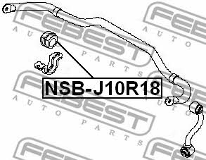 Tuleja stabilizatora tylnego Febest NSB-J10R18
