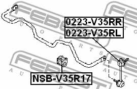 Втулка стабилизатора заднего Febest NSB-V35R17