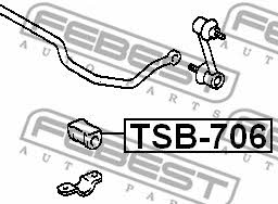 Tuleja stabilizatora tylnego Febest TSB-706