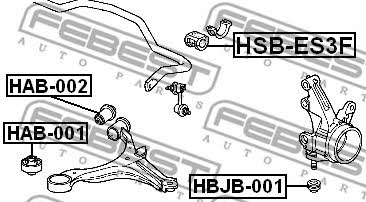 Tuleja stabilizatora przedniego Febest HSB-ES3F