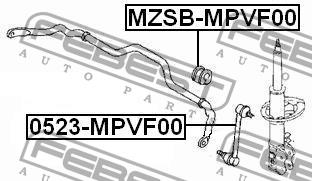 Втулка стабілізатора переднього Febest MZSB-MPVF00