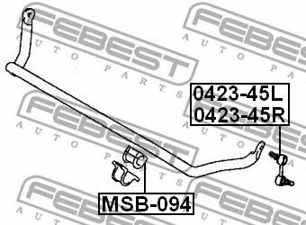 Front stabilizer bush Febest MSB-094