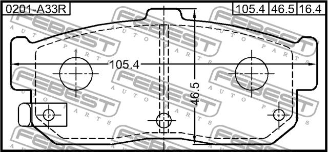 Febest 0201-A33R Brake Pad Set, disc brake 0201A33R: Buy near me in Poland at 2407.PL - Good price!