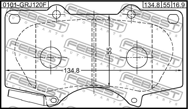 Febest 0101-GRJ120F Brake Pad Set, disc brake 0101GRJ120F: Buy near me in Poland at 2407.PL - Good price!