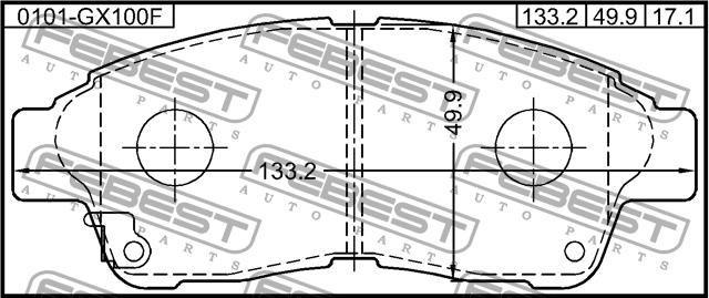 Febest 0101-GX100F Brake Pad Set, disc brake 0101GX100F: Buy near me in Poland at 2407.PL - Good price!