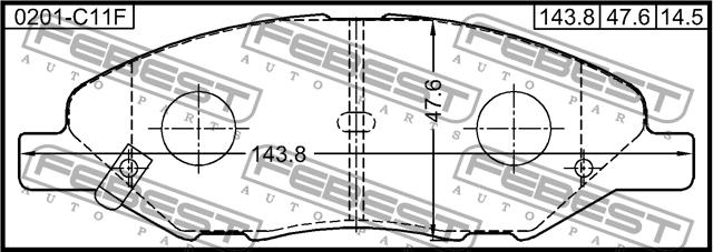 Febest 0201-C11F Brake Pad Set, disc brake 0201C11F: Buy near me in Poland at 2407.PL - Good price!