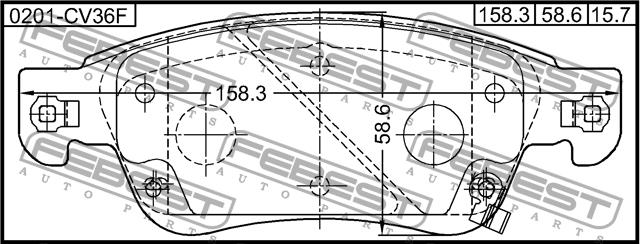 Febest 0201-CV36F Brake Pad Set, disc brake 0201CV36F: Buy near me in Poland at 2407.PL - Good price!