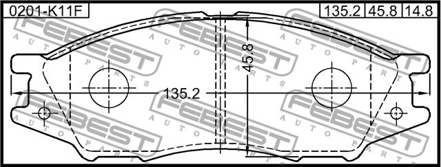 Febest 0201-K11F Brake Pad Set, disc brake 0201K11F: Buy near me in Poland at 2407.PL - Good price!