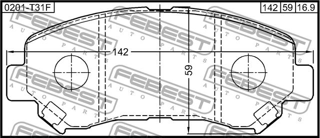 Febest 0201-T31F Brake Pad Set, disc brake 0201T31F: Buy near me in Poland at 2407.PL - Good price!