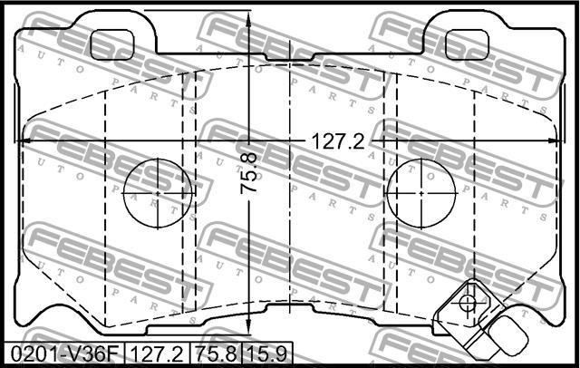 Febest 0201-V36F Гальмівні колодки, комплект 0201V36F: Приваблива ціна - Купити у Польщі на 2407.PL!