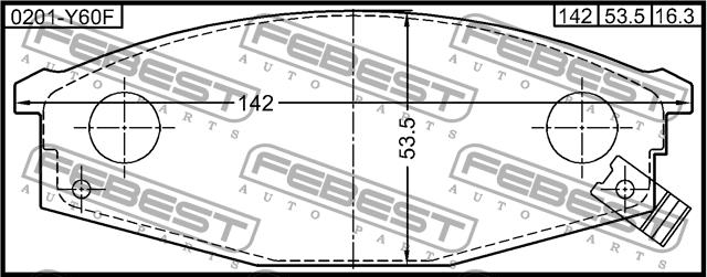 Febest 0201-Y60F Brake Pad Set, disc brake 0201Y60F: Buy near me in Poland at 2407.PL - Good price!