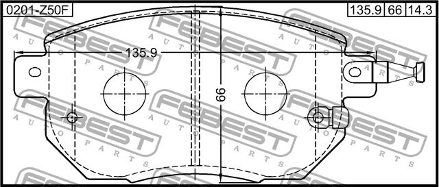 Febest 0201-Z50F Brake Pad Set, disc brake 0201Z50F: Buy near me at 2407.PL in Poland at an Affordable price!