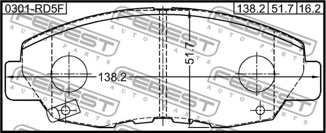 Febest 0301-RD5F Brake Pad Set, disc brake 0301RD5F: Buy near me in Poland at 2407.PL - Good price!
