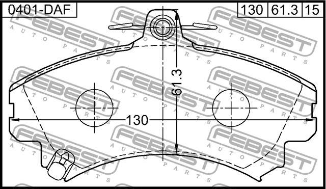 Febest 0401-DAF Brake Pad Set, disc brake 0401DAF: Buy near me in Poland at 2407.PL - Good price!