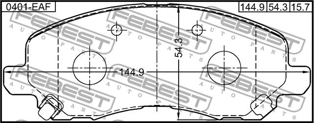 Febest 0401-EAF Brake Pad Set, disc brake 0401EAF: Buy near me in Poland at 2407.PL - Good price!