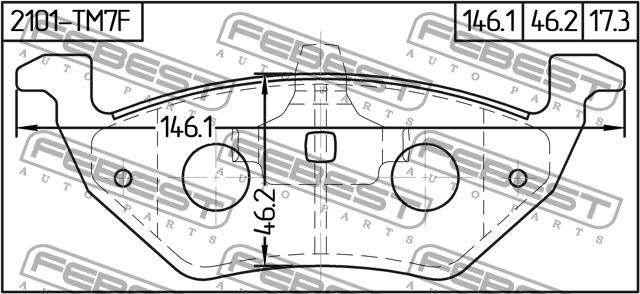 Febest 2101-TM7F Brake Pad Set, disc brake 2101TM7F: Buy near me in Poland at 2407.PL - Good price!