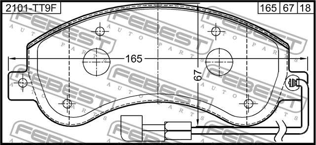 Febest 2101-TT9F Brake Pad Set, disc brake 2101TT9F: Buy near me in Poland at 2407.PL - Good price!