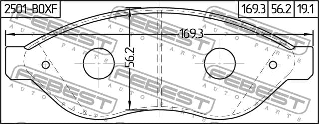 Febest 2501-BOXF Brake Pad Set, disc brake 2501BOXF: Buy near me in Poland at 2407.PL - Good price!
