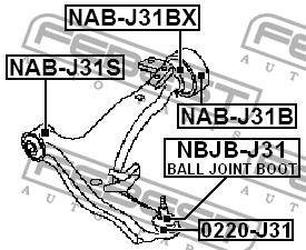Silent block front lower arm rear Febest NAB-J31B