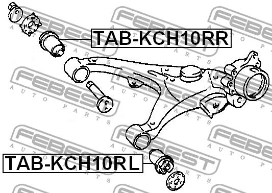 Сайлентблок заднього нижнього важеля Febest TAB-KCH10RL