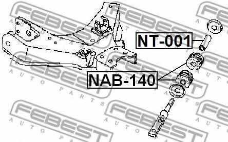 Сайлентблок переднього нижнього важеля Febest NAB-140