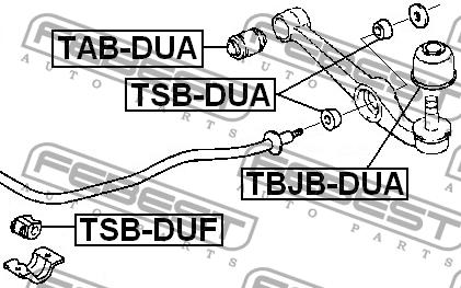 Tuleja przedniego dolnego wahacza Febest TAB-DUA